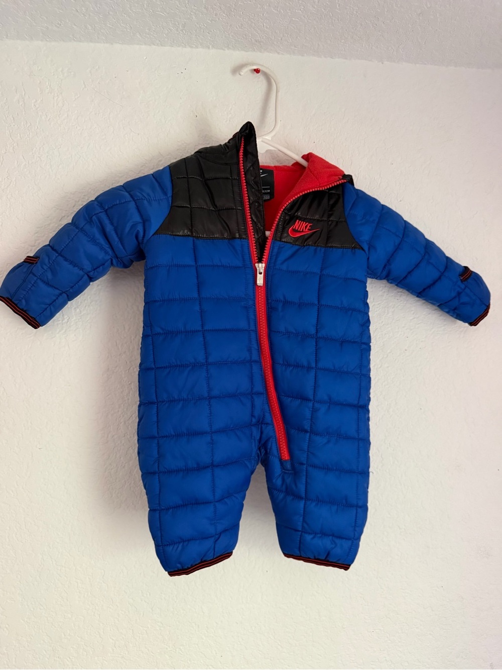 Nike Blue Toddler Puffer One-Piece with Red Trim